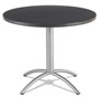 Iceberg CaféWorks Table, 36 dia x 30h, Graphite Granite/Silver