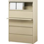 Lorell 5 Drawer Metal Lateral File Cabinet, 38"x21.5"x71.5", Beige