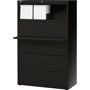Lorell 5 Drawer Metal Lateral File Cabinet, 36"x18-5/8"x67-11/16", Black