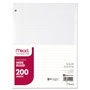 Mead Filler Paper, 3-Hole, 8 x 10.5, Wide/Legal Rule, 200/Pack