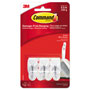 Command® General Purpose Wire Hooks, Small, 0.5 lb Cap, White, 3 Hooks and 6 Strips/Pack
