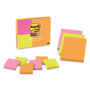 Post-it® Pads in Energy Boost Collection Colors, (6) Unruled 3" x 3" Pads, (3) Note Ruled 4" x 6" Pads, 90 Sheets/Pad, 9 Pads/Set
