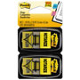 Post-it® Arrow Message 1" Page Flags, "Notarize," Yellow, 2 50-Flag Dispensers/Pack