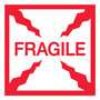 Tape Logic™ Pre-Printed Message Labels, Fragile, 4 x 4, White/Red, 500/Roll