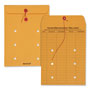 Quality Park Brown Kraft String & Button Interoffice Envelope, #90, One-Sided Five-Column Format, 9 x 12, Brown Kraft, 100/Carton