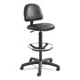 Safco Precision Extended-Height Swivel Stool with Adjustable Footring, 33" Seat Height, Up to 250 lbs., Black Seat/Back, Black Base