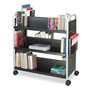 Safco Scoot Book Cart, Six-Shelf, 41.25w x 17.75d x 41.25h, Black
