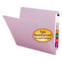Smead Reinforced End Tab Colored Folders, Straight Tab, Letter Size, Lavender, 100/Box