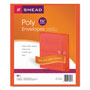Smead Poly String & Button Interoffice Envelopes, String & Button Closure, 9.75 x 11.63, Transparent Red, 5/Pack