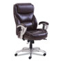 SertaPedic Emerson Big and Tall Task Chair, Supports up to 400 lbs., Brown Seat/Brown Back, Silver Base