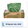 Stout Controlled Life-Cycle Plastic Trash Bags, 33 gal, 1.1 mil, 33" x 40", Green, 40/Box