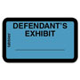 Tabbies Legal Exhibit Labels, "Defendant", 1 5/8"x1", Blue