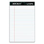 TOPS Docket Ruled Perforated Pads, Narrow Rule, 5 x 8, White, 50 Sheets, 12/Pack