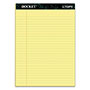 TOPS Docket Ruled Perforated Pads, Wide/Legal Rule, 8.5 x 11.75, Canary, 50 Sheets, 12/Pack