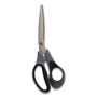 TRU RED™ Non-Stick Titanium-Coated Scissors, 8" Long, 3.86" Cut Length, Gun-Metal Gray Blades, Gray/Black Bent Handle
