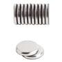 U Brands High Energy Magnets, Circle, Silver, 1.25" Dia, 12/Pack