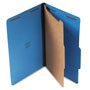 Universal Bright Colored Pressboard Classification Folders, 1 Divider, Legal Size, Cobalt Blue, 10/Box