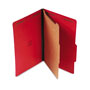 Universal Bright Colored Pressboard Classification Folders, 1 Divider, Legal Size, Ruby Red, 10/Box