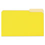 Universal Deluxe Colored Top Tab File Folders, 1/3-Cut Tabs, Legal Size, Yellowith Light Yellow, 100/Box