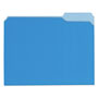 Universal Interior File Folders, 1/3-Cut Tabs, Letter Size, Blue, 100/Box