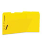 Universal Deluxe Reinforced Top Tab Folders with Two Fasteners, 1/3-Cut Tabs, Letter Size, Yellow, 50/Box