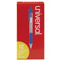 Universal Comfort Grip Retractable Ballpoint Pen, 1mm, Blue Ink, Clear Barrel, Dozen