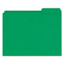 Universal Reinforced Top-Tab File Folders, 1/3-Cut Tabs, Letter Size, Green, 100/Box