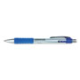 Universal Enterprises Comfort Grip Retractable Gel Pen, Medium 0.7mm, Blue Ink, Silver Barrel, Dozen