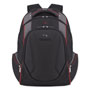 Solo Launch Laptop Backpack, 17.3", 12 1/2 x 8 x 19 1/2, Black/Gray/Red