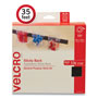 Velcro Sticky-Back Fasteners, Removable Adhesive, 0.75" x 35 ft, Black