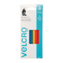 Velcro ONE-WRAP Pre-Cut Thin Ties, 0.5" x 8", Assorted Colors, 5/Pack