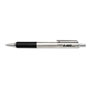 Zebra Pen F-402 Retractable Ballpoint Pen, 0.7mm, Black Ink, Steel/Black Barrel, 2/Pack