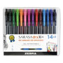 Zebra Pen Sarasa Dry Gel X20 Retractable Gel Pen, Medium 0.7mm, Assorted Ink/Barrel, 14/Pack