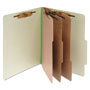 Acco Pressboard Classification Folders, 3 Dividers, Letter Size, Leaf Green, 10/Box