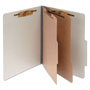 Acco Pressboard Classification Folders, 2 Dividers, Legal Size, Mist Gray, 10/Box