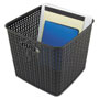 Advantus Plastic Weave Bin, Extra Large, 12.5" x 11.13", Black, 2/Pack
