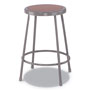 Alera Industrial Metal Shop Stool, 24" Seat Height, Supports up to 300 lbs., Brown Seat/Gray Back, Gray Base