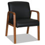 Alera Reception Lounge WL Series Guest Chair, 24.21'' x 26.14'' x 32.67'', Black Seat/Black Back, Walnut Base