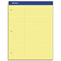 Ampad Double Sheet Pads, Pitman Rule Variation (Offset Dividing Line - 3" Left), 100 Canary-Yellow 8.5 x 11.75 Sheets