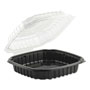 Anchor Packaging Culinary Basics Microwavable Container, 46.5 oz, 10.5 x 9.5 x 2.5, Clear/Black, 100/Carton