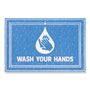 Apache Mills® Message Floor Mats, 24 x 36, Blue, "Wash Your Hands"