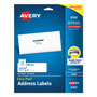 Avery Easy Peel White Address Labels w/ Sure Feed Technology, Inkjet Printers, 1.33 x 4, White, 14/Sheet, 25 Sheets/Pack