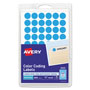 Avery Handwrite Only Self-Adhesive Removable Round Color-Coding Labels, 0.5" dia., Light Blue, 60/Sheet, 14 Sheets/Pack
