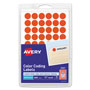 Avery Handwrite Only Self-Adhesive Removable Round Color-Coding Labels, 0.5" dia., Neon Red, 60/Sheet, 14 Sheets/Pack