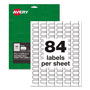 Avery PermaTrack Destructible Asset Tag Labels, Laser Printers, 0.5 x 1, White, 84/Sheet, 8 Sheets/Pack