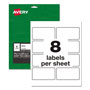 Avery PermaTrack Durable White Asset Tag Labels, Laser Printers, 2 x 3.75, White, 8/Sheet, 8 Sheets/Pack