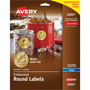 Avery Round Easy Peel Labels, 2" meter, Gold