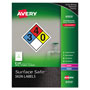 Avery Surface Safe Removable Label Safety Signs, Inkjet/Laser Printers, 8 x 8, White, 15/Pack