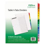 Avery Table 'n Tabs Dividers, 15-Tab, 1 to 15, 11 x 8.5, White, 1 Set