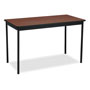 Barricks Utility Table, Rectangular, 48w x 24d x 30h, Walnut/Black